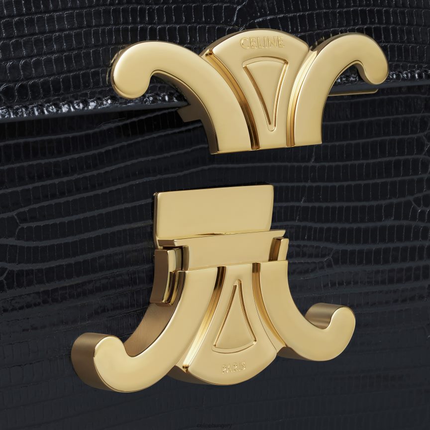 kiegészítők CELINE klasszikus triomphe táska gyíkban fekete nők J6P48895