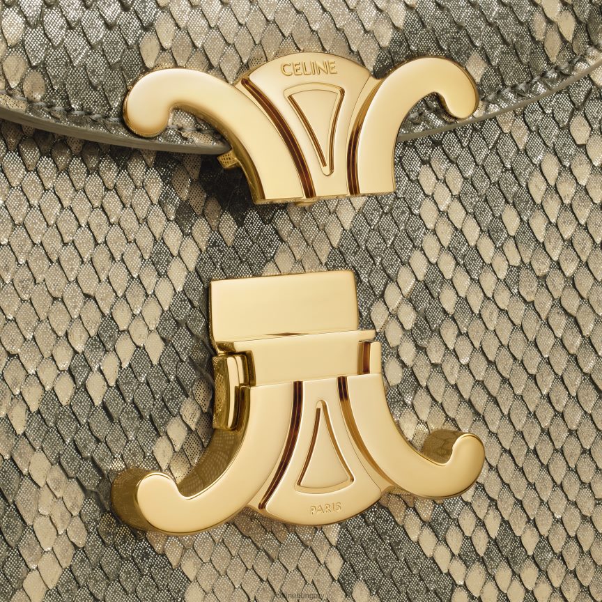 kiegészítők CELINE lánc besace clea gyöngyházfényű pitonban természetes nők J6P48837