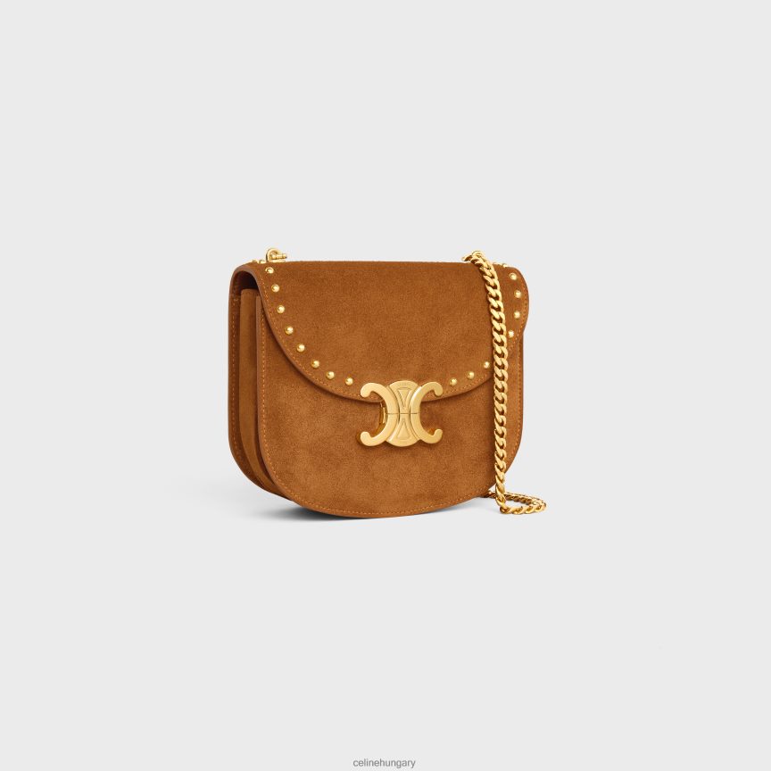 kiegészítők CELINE lánc besace clea velúr borjúbőrből szegecsekkel pekandió nők J6P488169