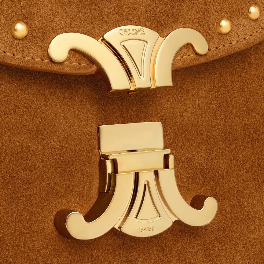 kiegészítők CELINE lánc besace clea velúr borjúbőrből szegecsekkel pekandió nők J6P488169