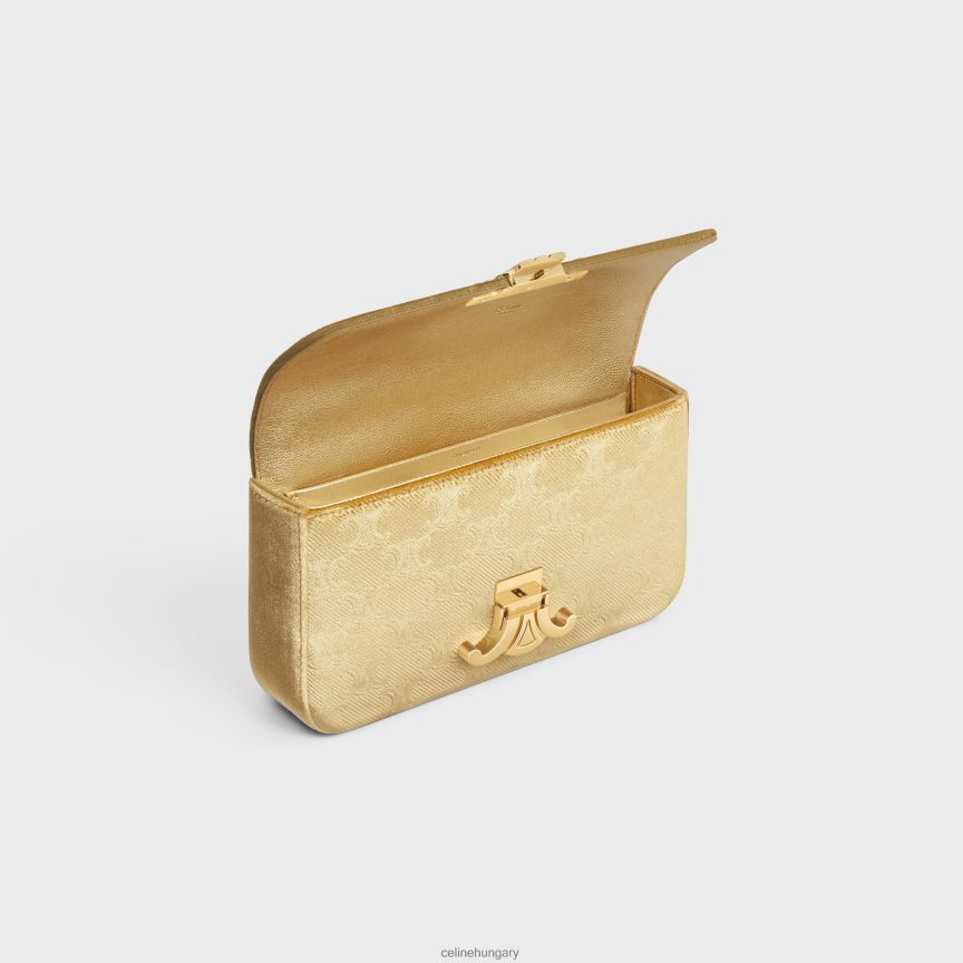 kiegészítők CELINE láncos válltáska claude bársonyból, végig triumfával Arany nők J6P488185