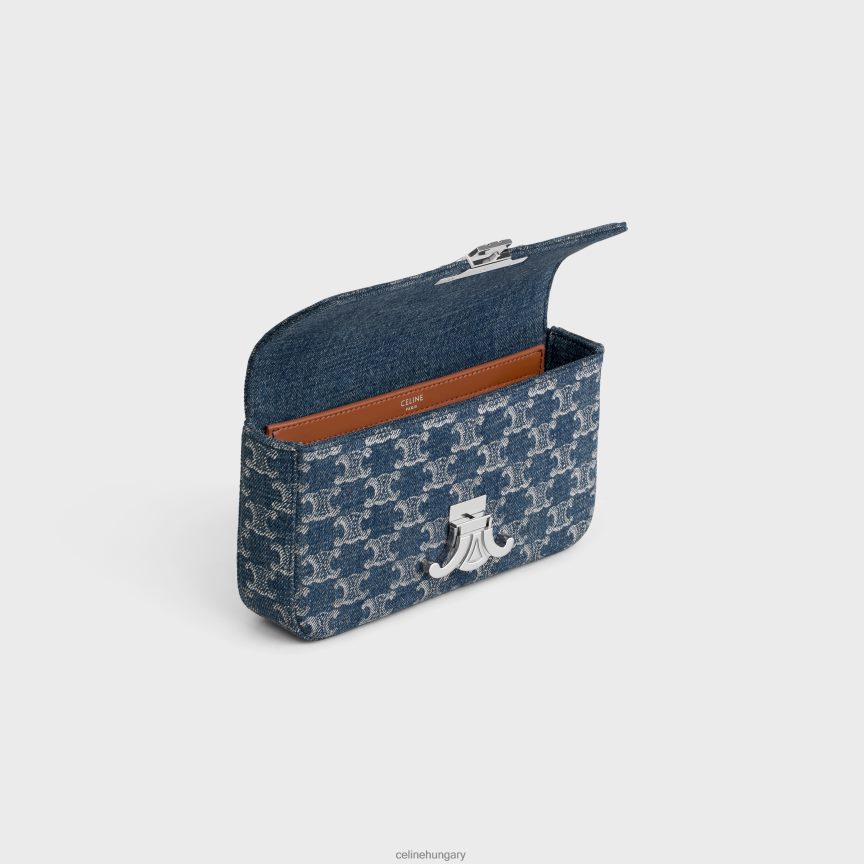 kiegészítők CELINE láncos válltáska claude farmerből, végig triumfával farmer/ezüst nők J6P48851