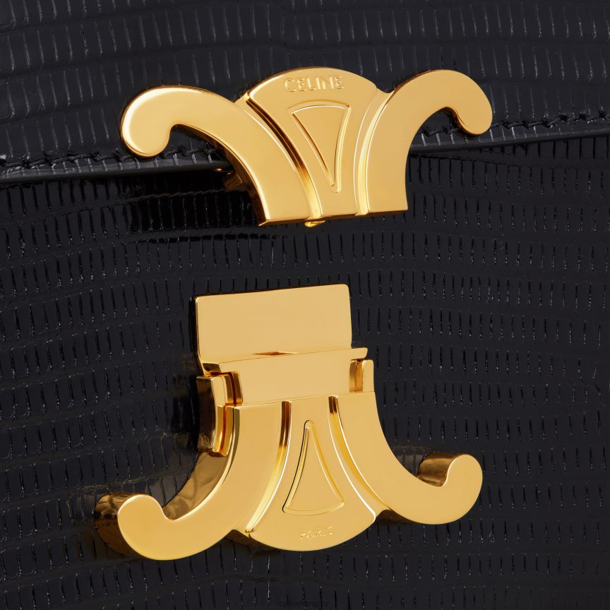 kiegészítők CELINE láncos válltáska claude gyíkban fekete nők J6P488189