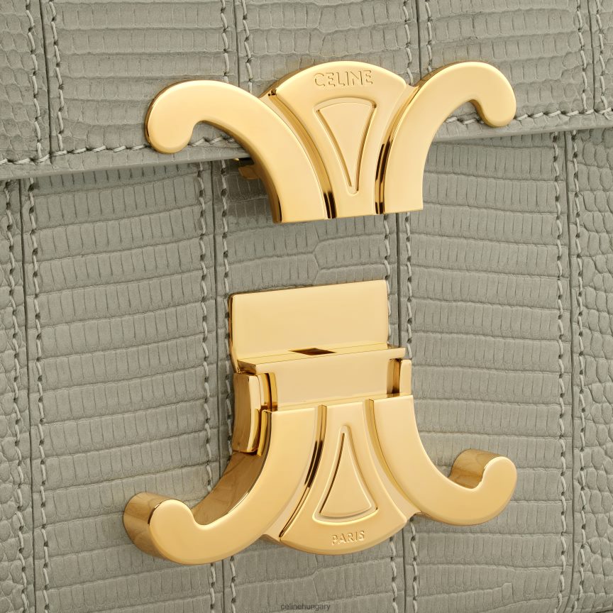 kiegészítők CELINE láncos válltáska claude gyíkfoltozásban zöld agyag nők J6P488188