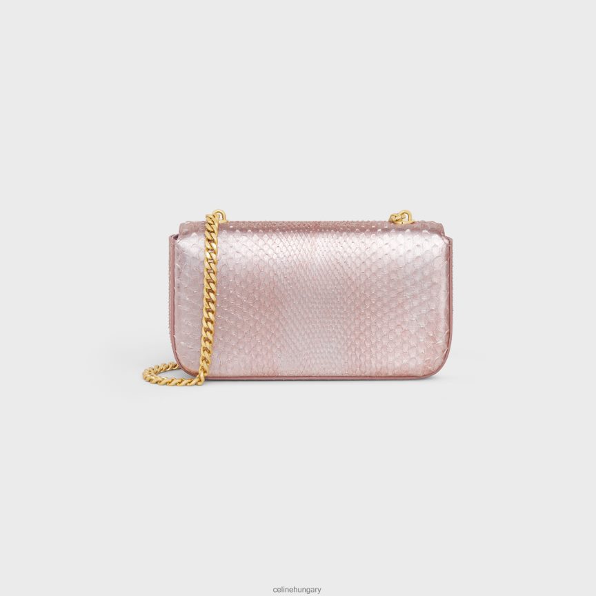kiegészítők CELINE láncos válltáska claude gyöngyházfényű pythonban rózsa glace nők J6P48838