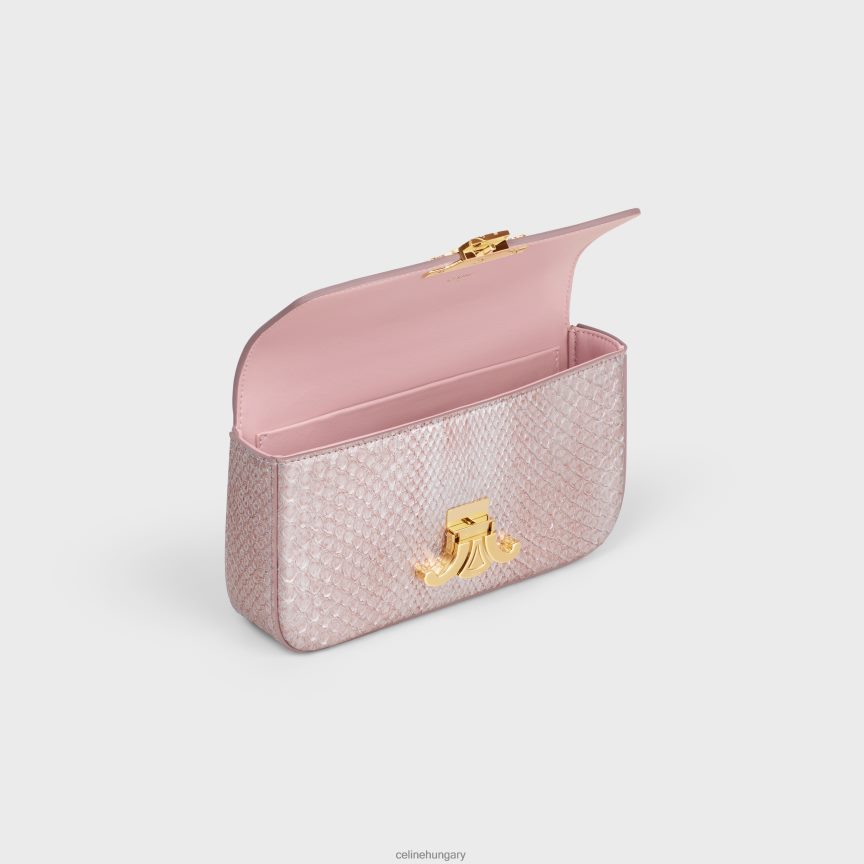 kiegészítők CELINE láncos válltáska claude gyöngyházfényű pythonban rózsa glace nők J6P48838