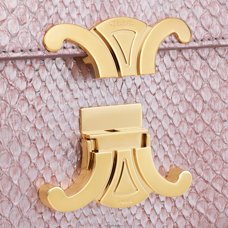 kiegészítők CELINE láncos válltáska claude gyöngyházfényű pythonban rózsa glace nők J6P48838