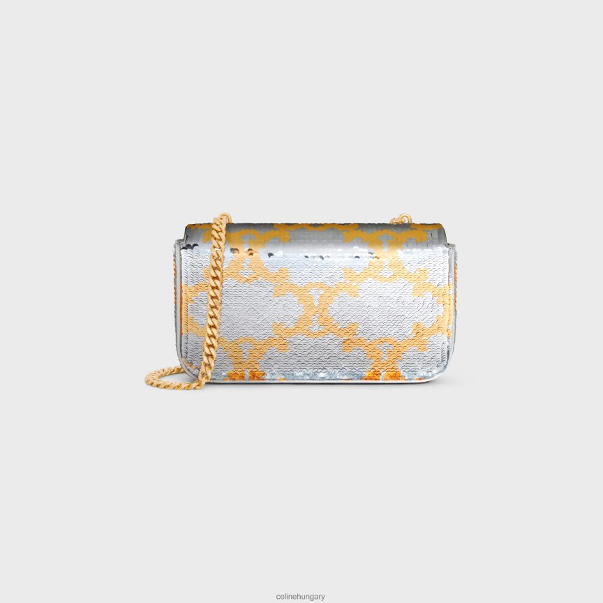 kiegészítők CELINE láncos válltáska claude triomphe flitterekkel ezüst arany nők J6P488182