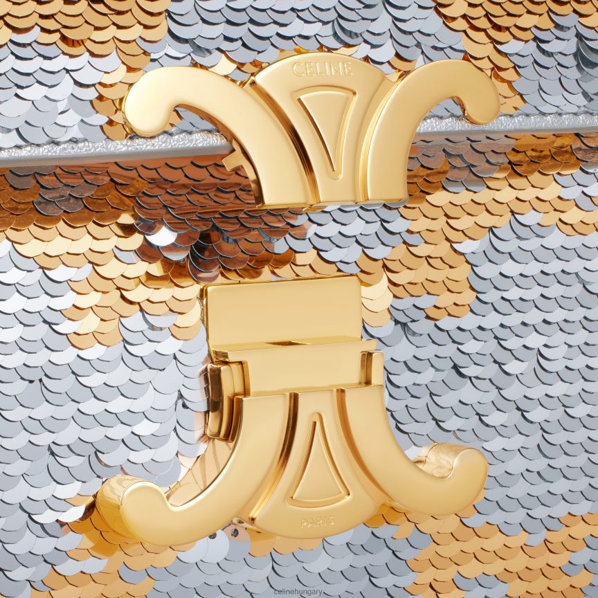 kiegészítők CELINE láncos válltáska claude triomphe flitterekkel ezüst arany nők J6P488182