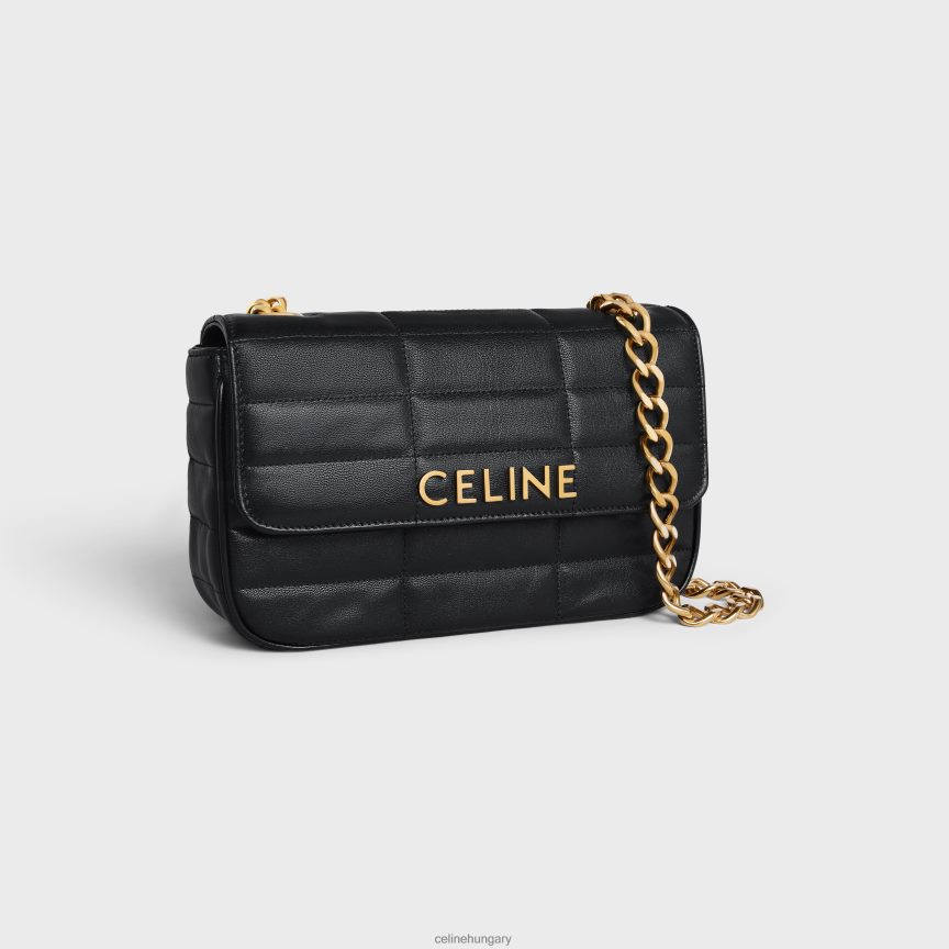 kiegészítők CELINE láncos válltáska matelasse monokróm steppelt borjúbőrből fekete nők J6P488280