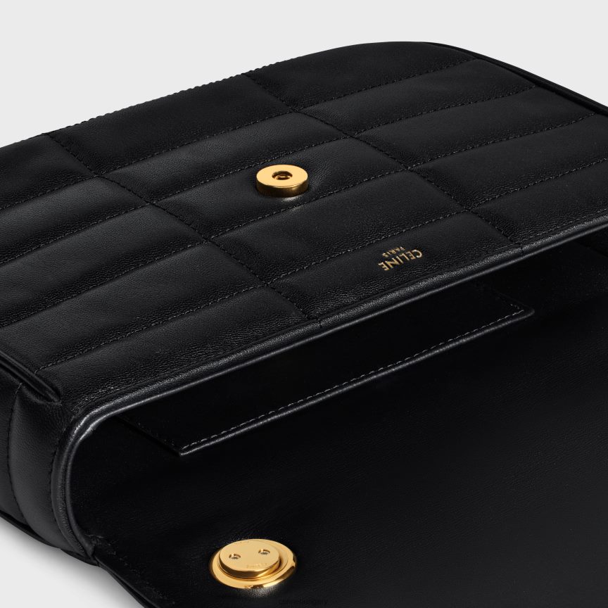 kiegészítők CELINE láncos válltáska matelasse monokróm steppelt borjúbőrből fekete nők J6P488280