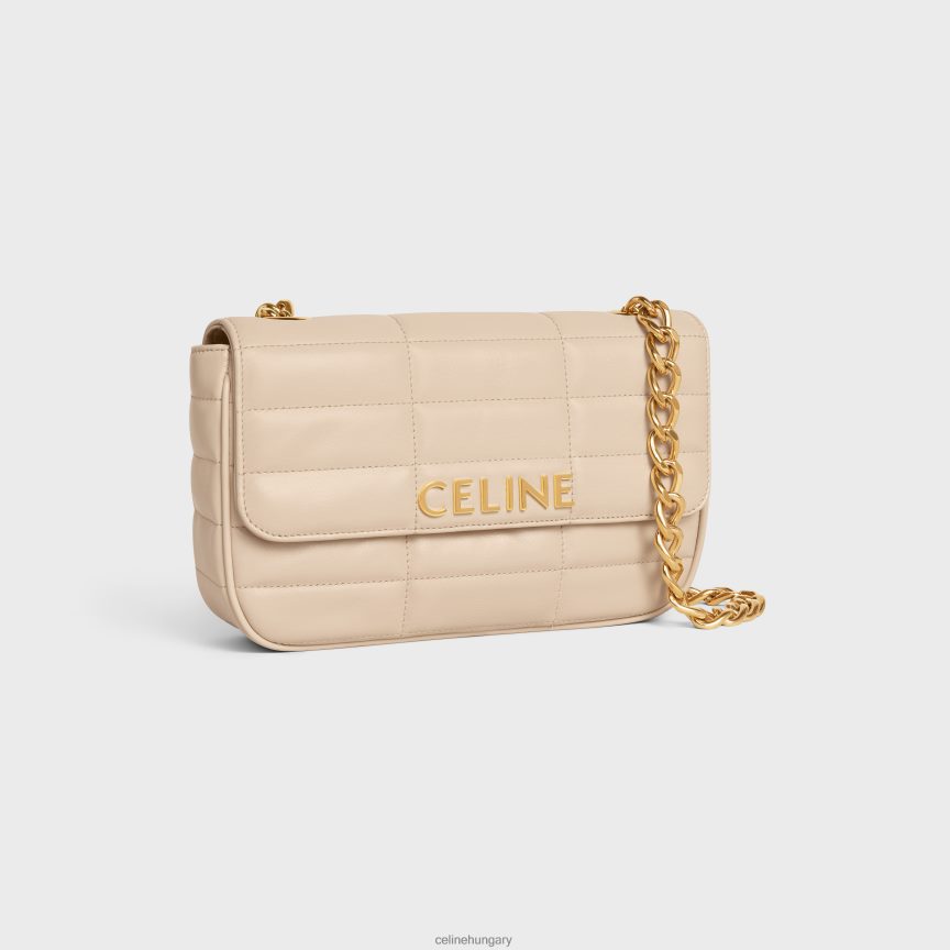 kiegészítők CELINE láncos válltáska matelasse monokróm steppelt kecskebőrből meztelen nők J6P488281
