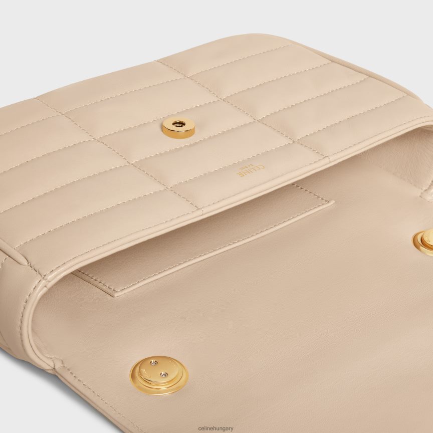 kiegészítők CELINE láncos válltáska matelasse monokróm steppelt kecskebőrből meztelen nők J6P488281