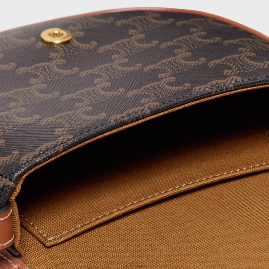 kiegészítők CELINE mini besace triomphe vászonból és borjúbőrből Cser nők J6P488226