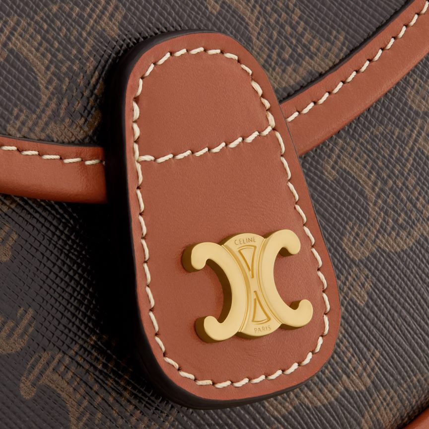 kiegészítők CELINE mini besace triomphe vászonból és borjúbőrből Cser nők J6P488226