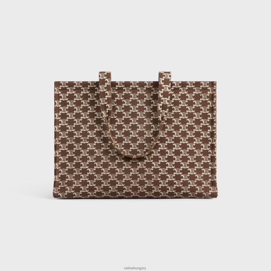 kiegészítők CELINE nagy cabas thais textilből, triumfa vászonnyomattal és borjúbőrrel barna nők J6P48828