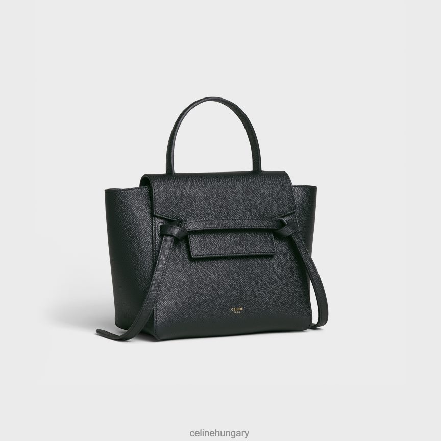 kiegészítők CELINE nano övtáska szemcsés borjúbőrből fekete nők J6P488267