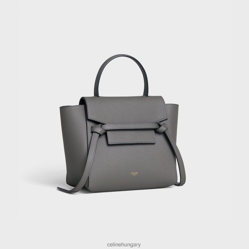 kiegészítők CELINE nano övtáska szemcsés borjúbőrből szürke nők J6P488268