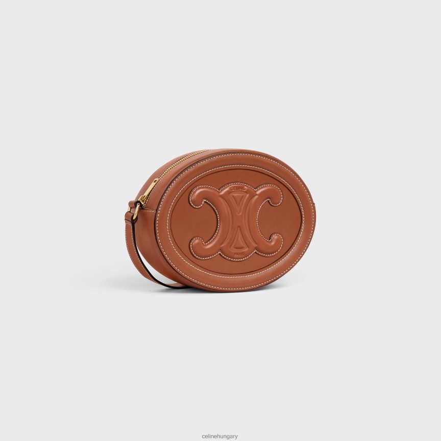 kiegészítők CELINE ovális táska cuir triomphe sima borjúbőrből Cser nők J6P488211