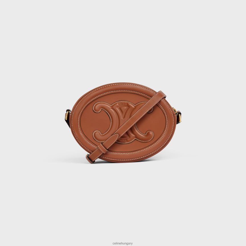 kiegészítők CELINE ovális táska cuir triomphe sima borjúbőrből Cser nők J6P488211