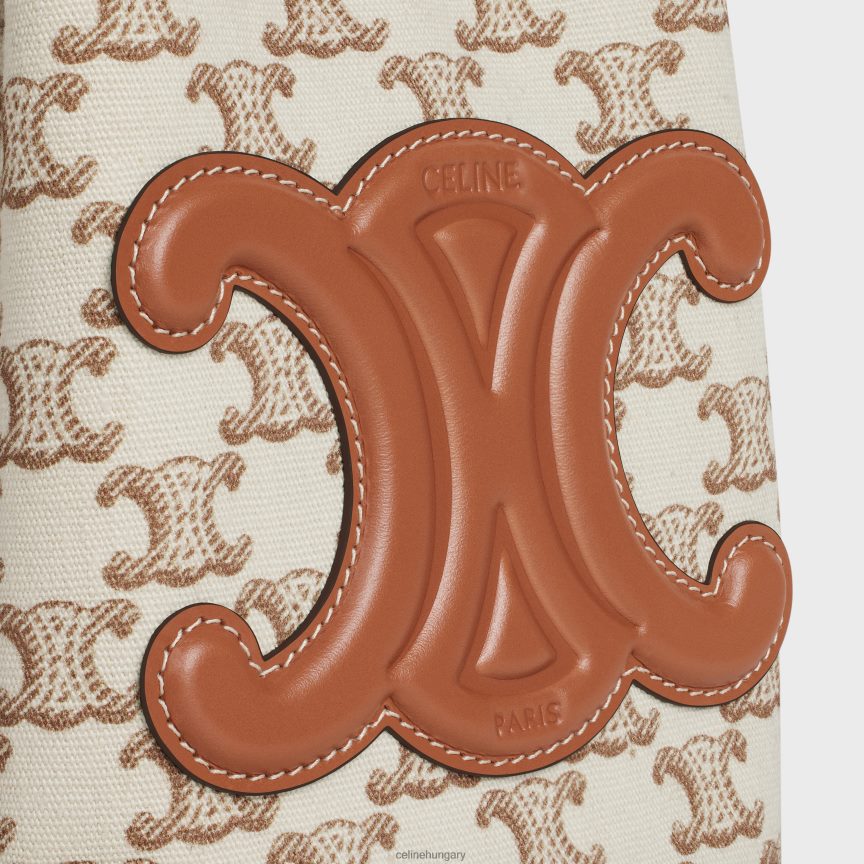kiegészítők CELINE textilből készült tini húzózsinór triumphos vászonnyomattal és borjúbőrrel fehér nők J6P48882
