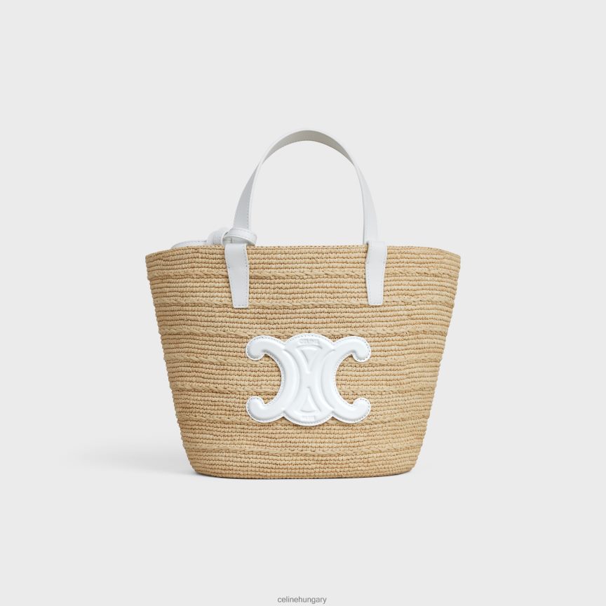 kiegészítők CELINE tini rugalmas klasszikus páncél raffiából és borjúbőrből blanc de blanc nők J6P48827