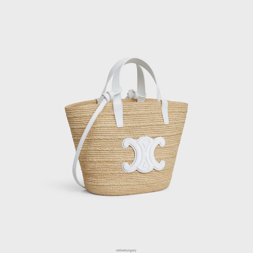 kiegészítők CELINE tini rugalmas klasszikus páncél raffiából és borjúbőrből blanc de blanc nők J6P48827