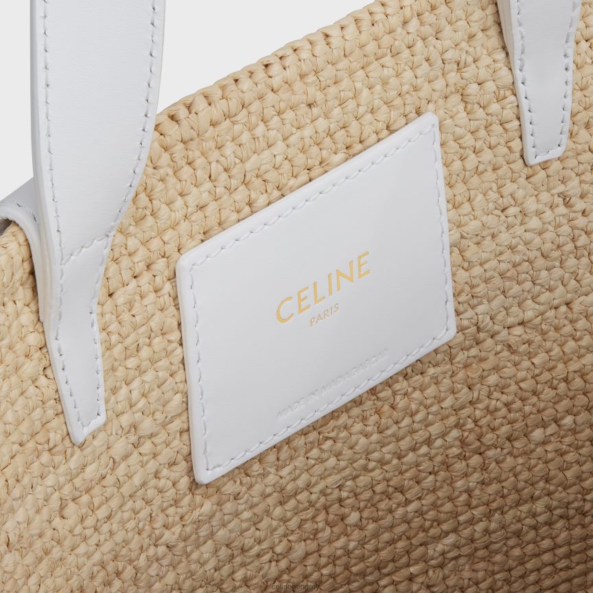 kiegészítők CELINE tini rugalmas klasszikus páncél raffiából és borjúbőrből blanc de blanc nők J6P48827