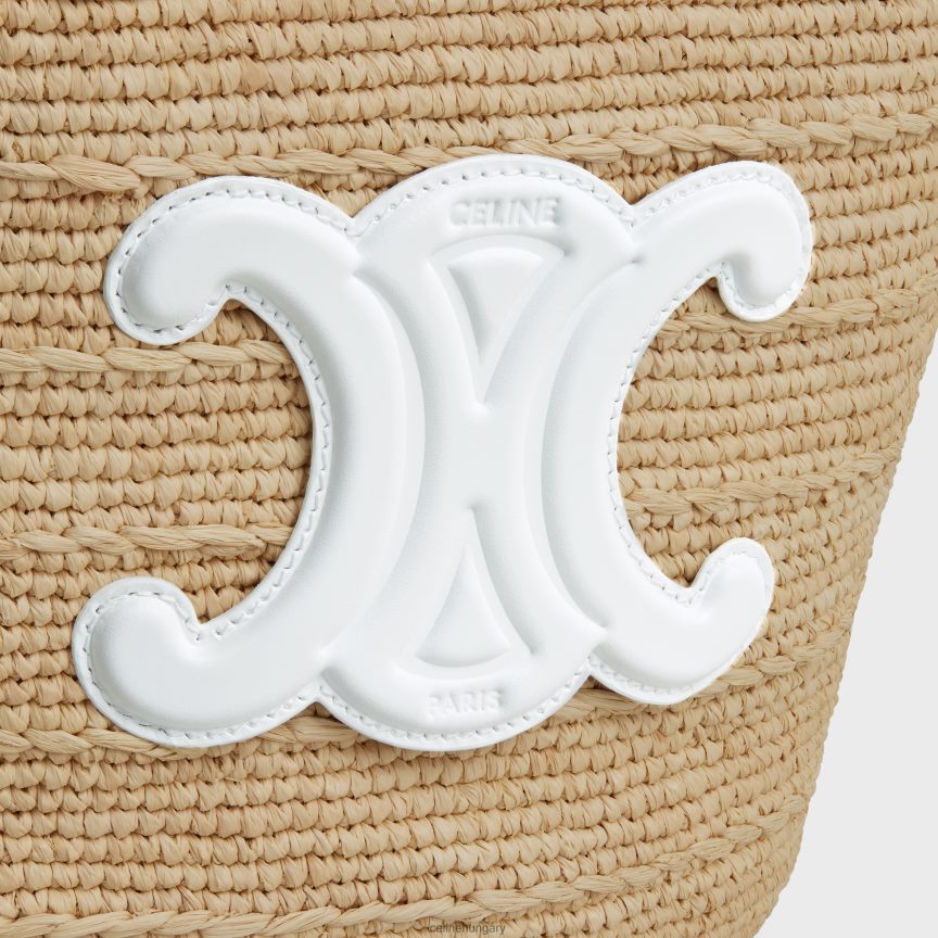 kiegészítők CELINE tini rugalmas klasszikus páncél raffiából és borjúbőrből blanc de blanc nők J6P48827