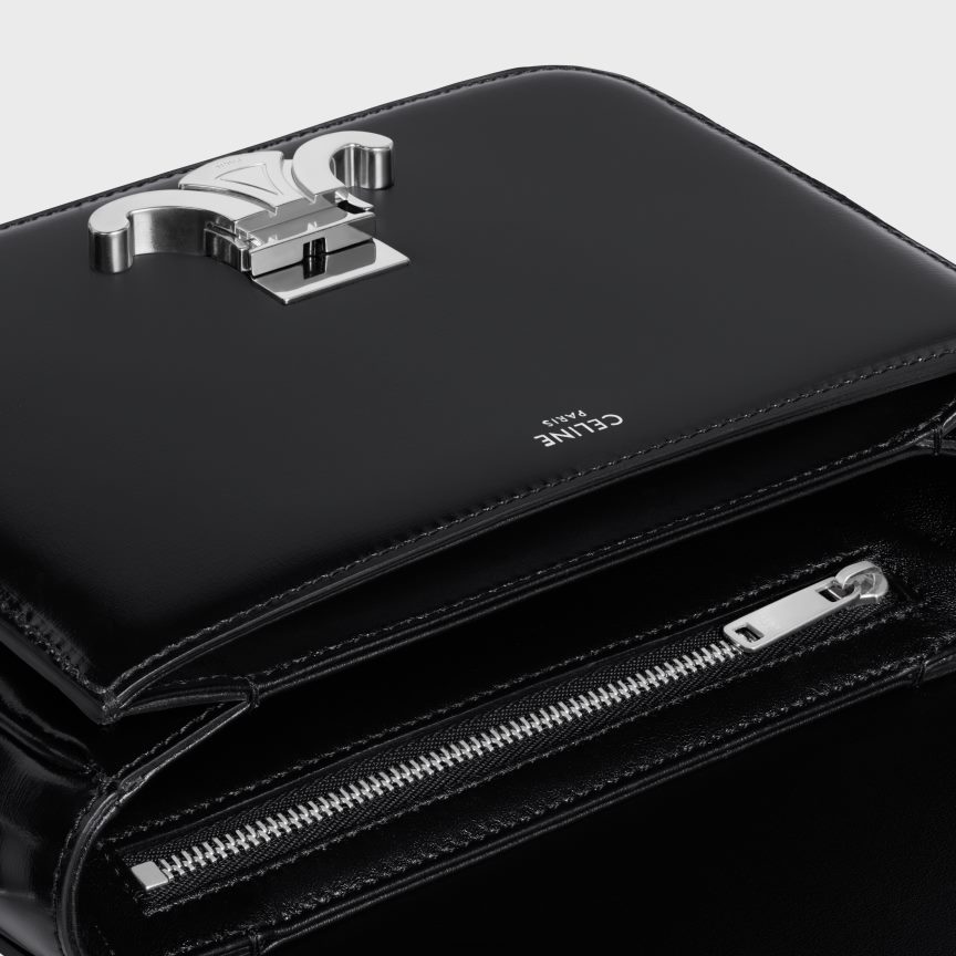 kiegészítők CELINE tini triomphe táska fényes borjúbőrből fekete nők J6P488105