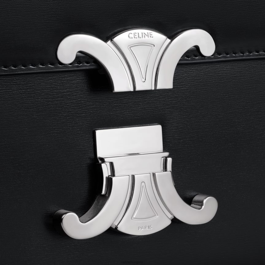 kiegészítők CELINE tini triomphe táska fényes borjúbőrből fekete nők J6P488105