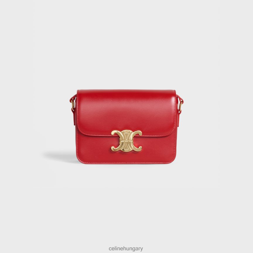 kiegészítők CELINE tini triomphe táska fényes borjúbőrből piros nők J6P488101