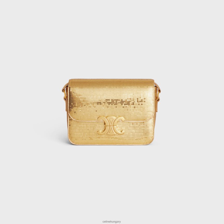 kiegészítők CELINE tini triomphe táska flitterből és borjúbőrből Arany nők J6P488103
