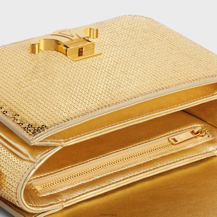kiegészítők CELINE tini triomphe táska flitterből és borjúbőrből Arany nők J6P488103