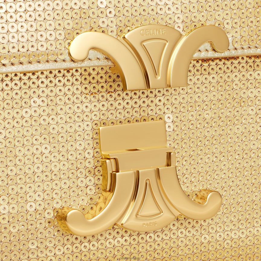 kiegészítők CELINE tini triomphe táska flitterből és borjúbőrből Arany nők J6P488103