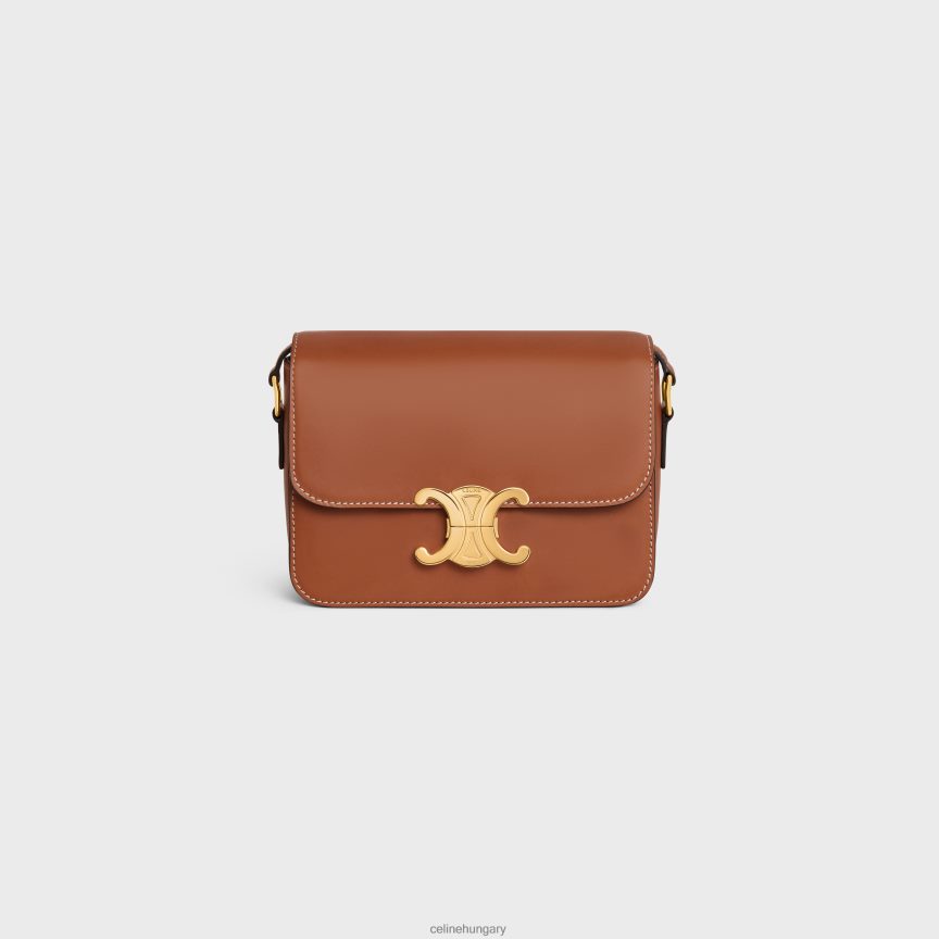 kiegészítők CELINE tini triomphe táska természetes borjúbőrből Cser nők J6P488102
