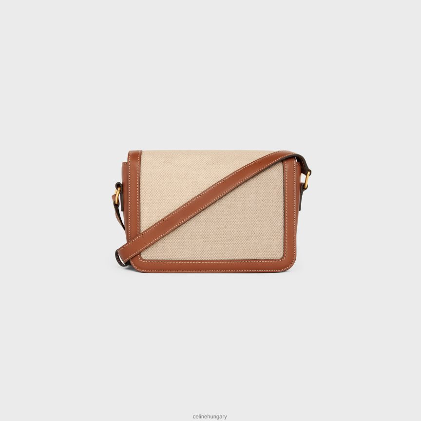 kiegészítők CELINE tini triomphe táska textilből és borjúbőrből természetes/barna nők J6P488108