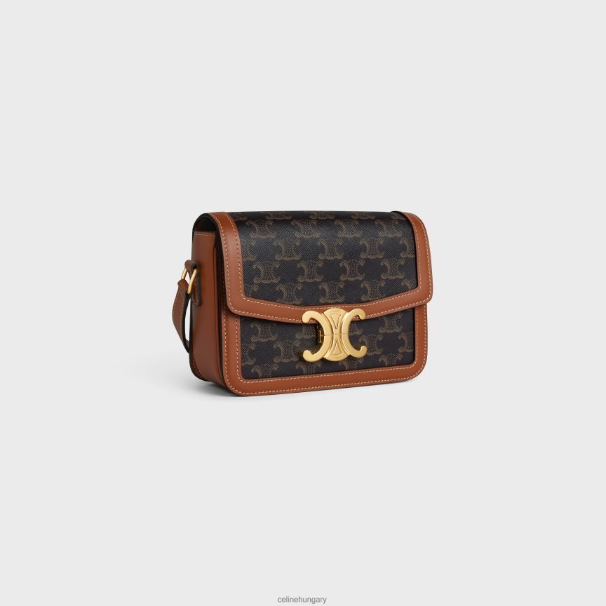 kiegészítők CELINE tini triomphe táska triomphe vászonból és borjúbőrből Cser nők J6P4884