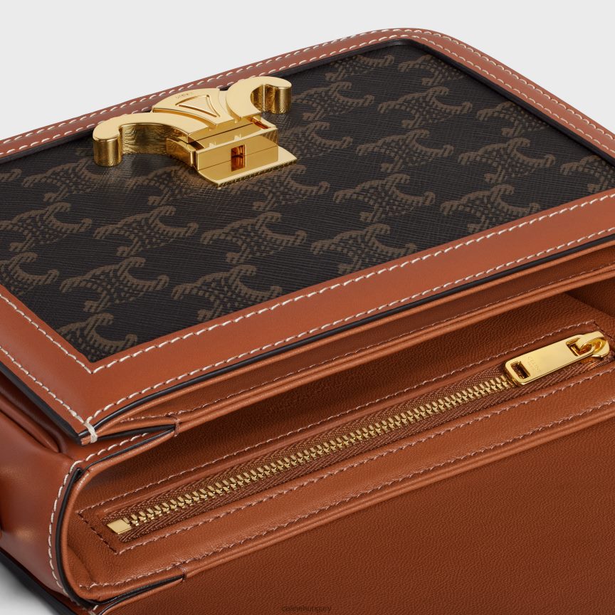 kiegészítők CELINE tini triomphe táska triomphe vászonból és borjúbőrből Cser nők J6P4884