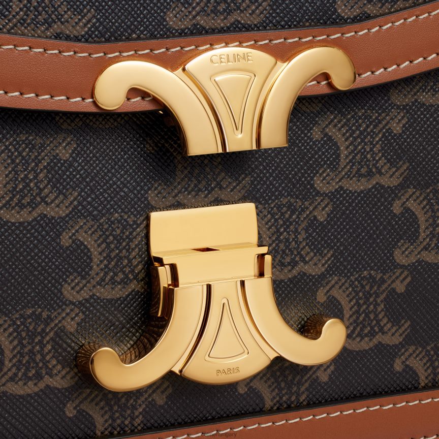 kiegészítők CELINE tini triomphe táska triomphe vászonból és borjúbőrből Cser nők J6P4884