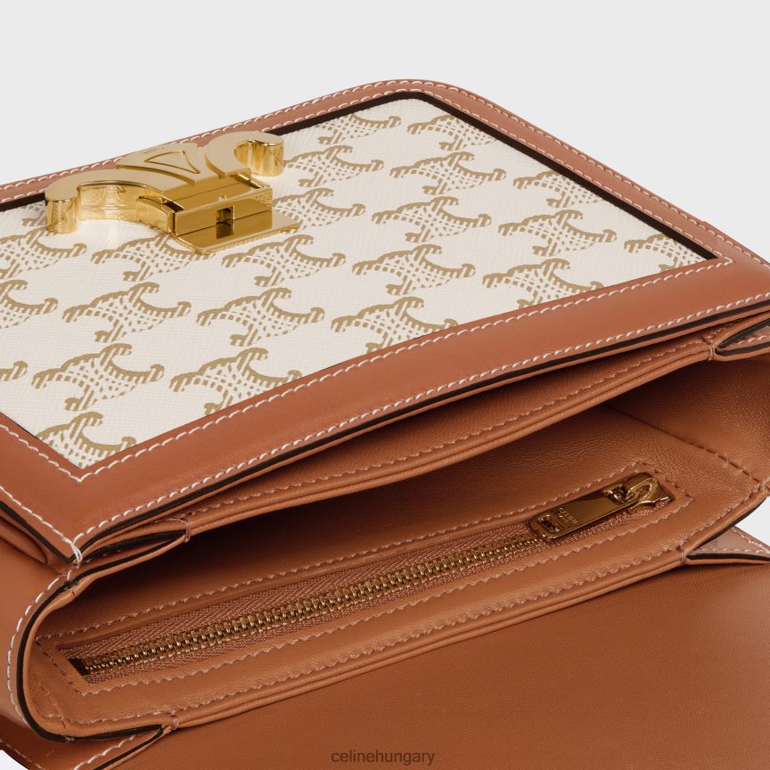 kiegészítők CELINE tini triomphe táska triomphe vászonból és borjúbőrből fehér nők J6P488107