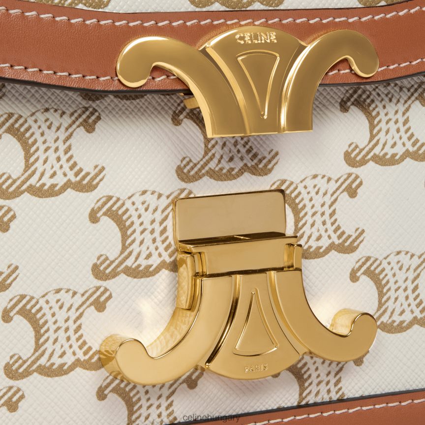 kiegészítők CELINE tini triomphe táska triomphe vászonból és borjúbőrből fehér nők J6P488107