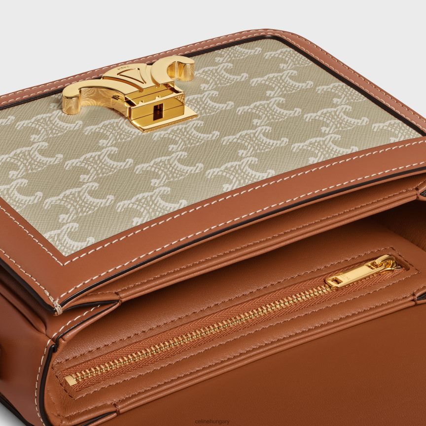 kiegészítők CELINE tini triomphe táska triomphe vászonból és borjúbőrből grege nők J6P488216