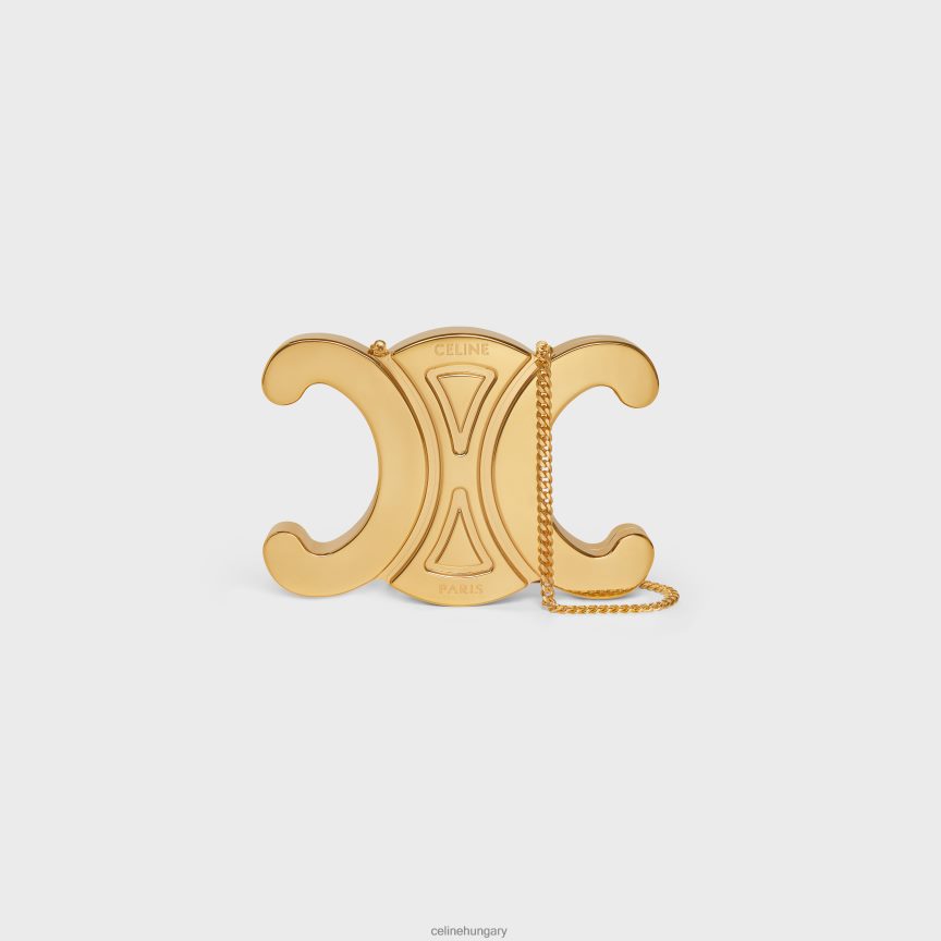 kiegészítők CELINE triomphe metal minaudiere alumíniumban Arany nők J6P488286