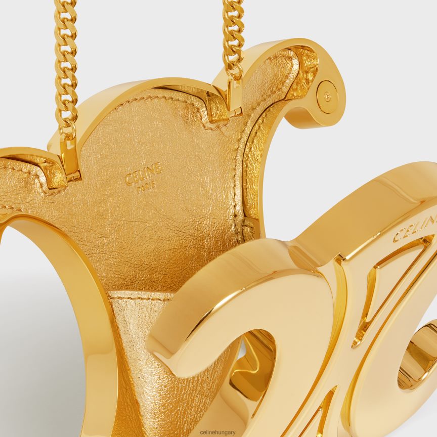 kiegészítők CELINE triomphe metal minaudiere alumíniumban Arany nők J6P488286