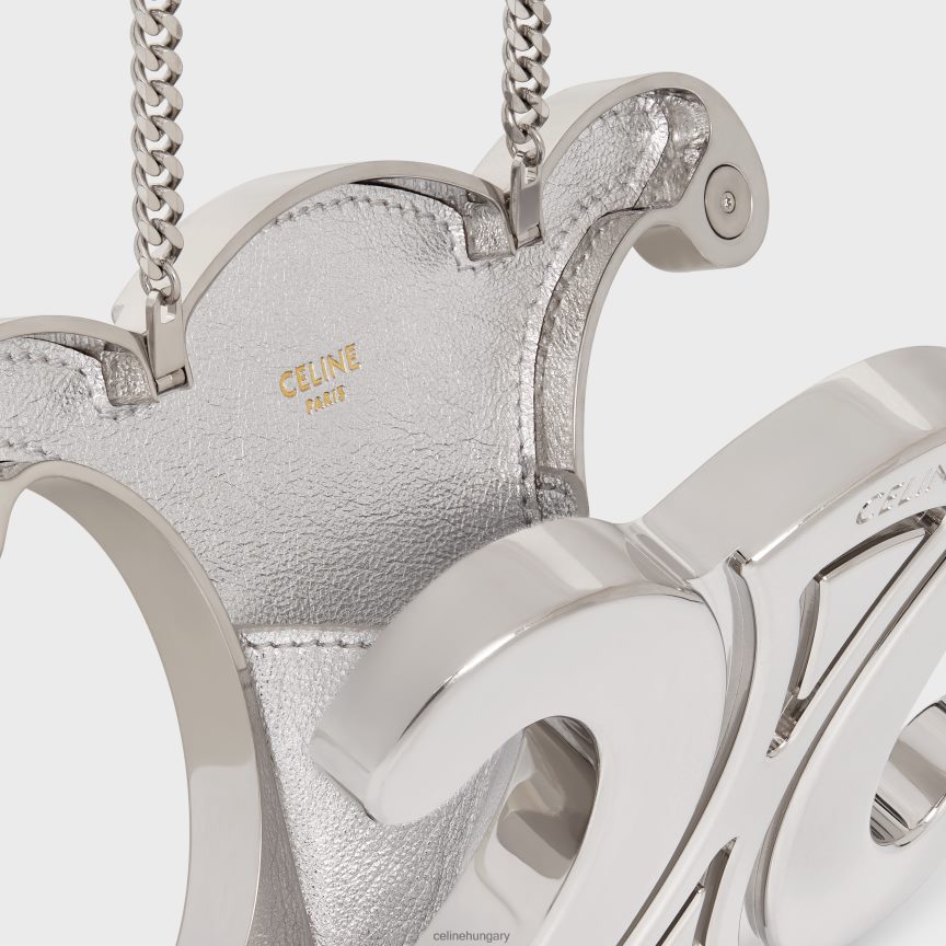 kiegészítők CELINE triomphe metal minaudiere alumíniumban ezüst nők J6P488287