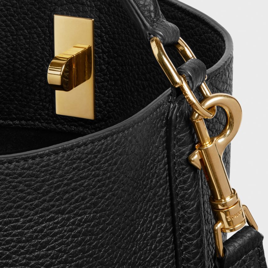 kiegészítők CELINE vödör 16 zacskó rugalmas szemcsés borjúbőrből fekete nők J6P488145