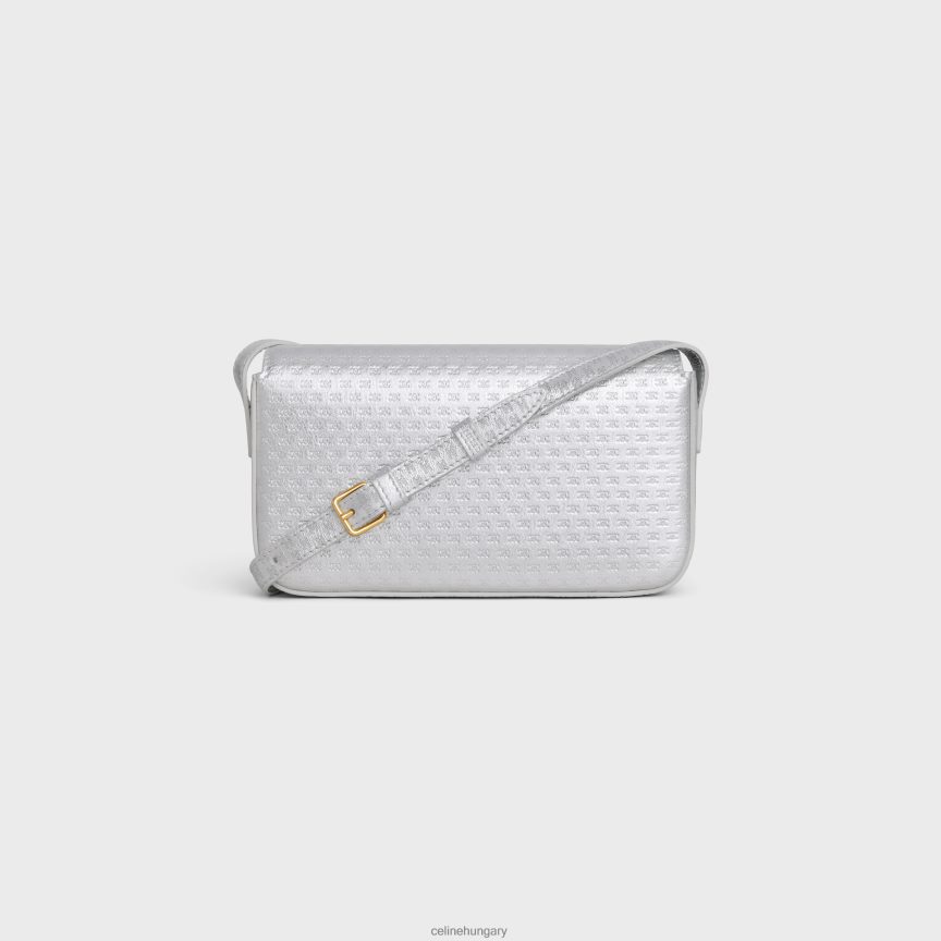kiegészítők CELINE válltáska claude laminált borjúbőrből, végig triumfával ezüst nők J6P48855