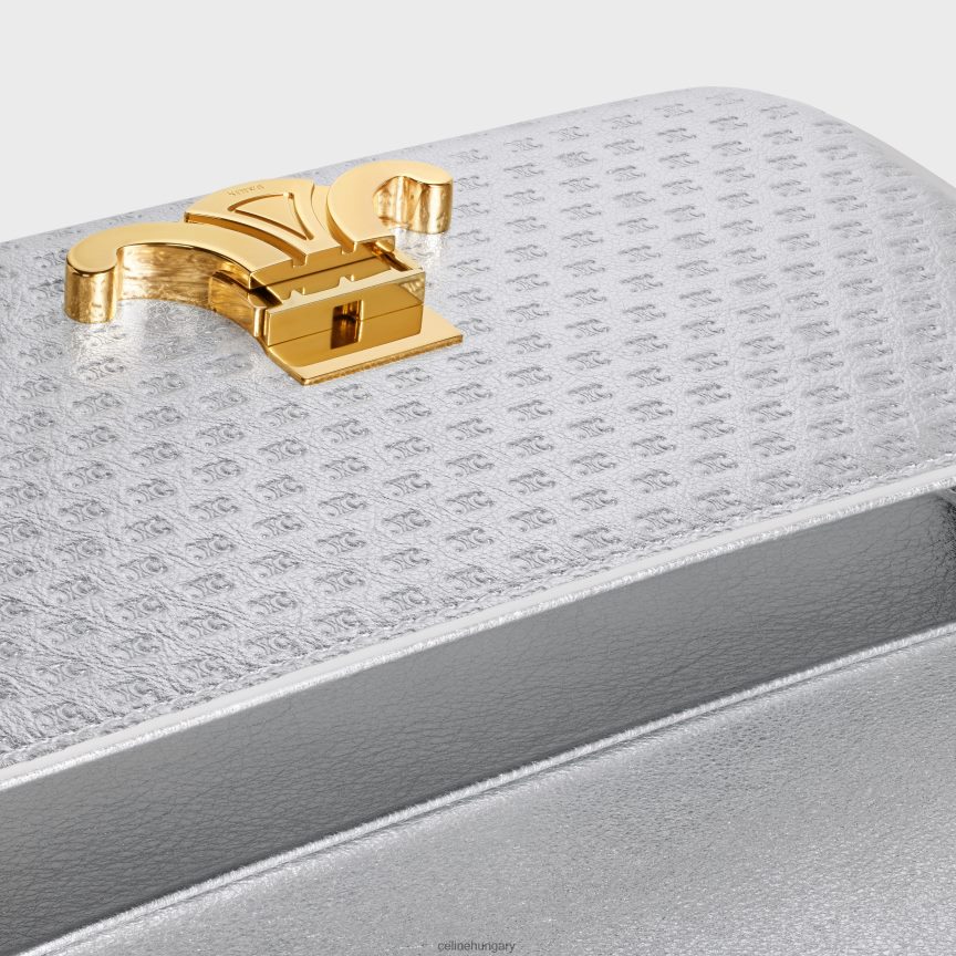 kiegészítők CELINE válltáska claude laminált borjúbőrből, végig triumfával ezüst nők J6P48855