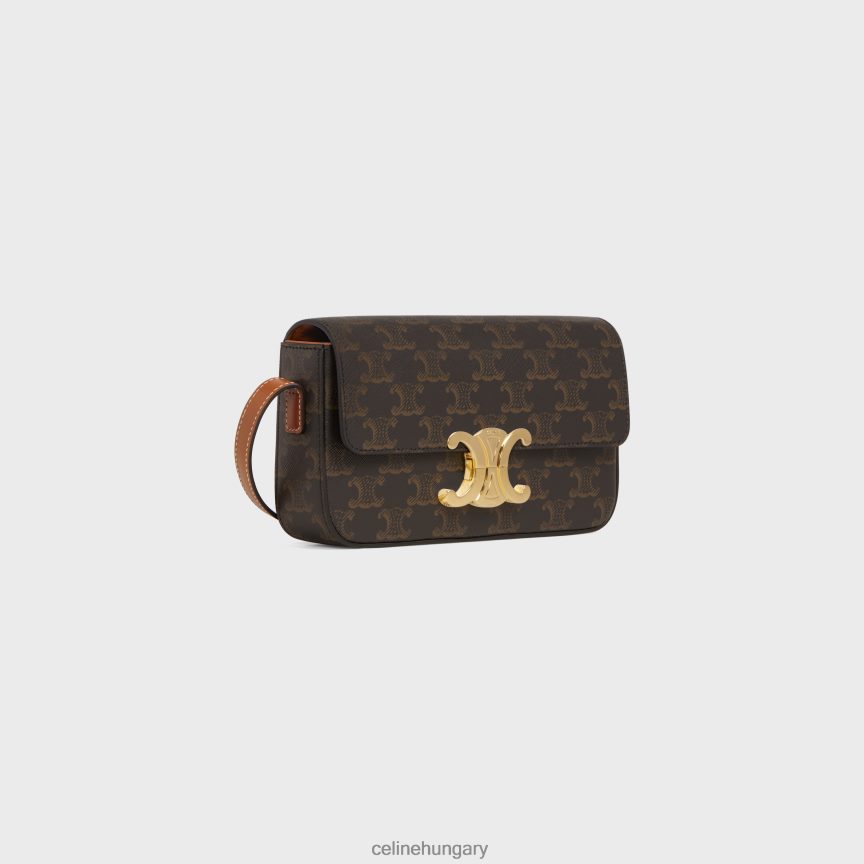 kiegészítők CELINE válltáska claude triomphe vászonból és borjúbőrből Cser nők J6P488192